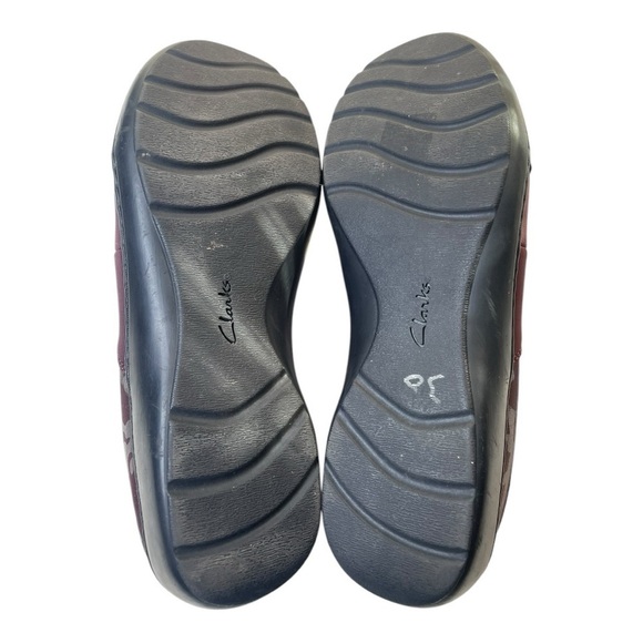 Clarks Women’s Cora Heather Burgundy Slip On Loafers - Picture 6 of 9